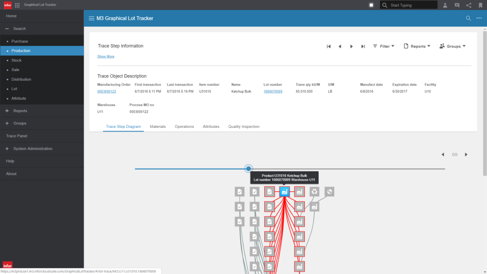 screenshot of Infor M3